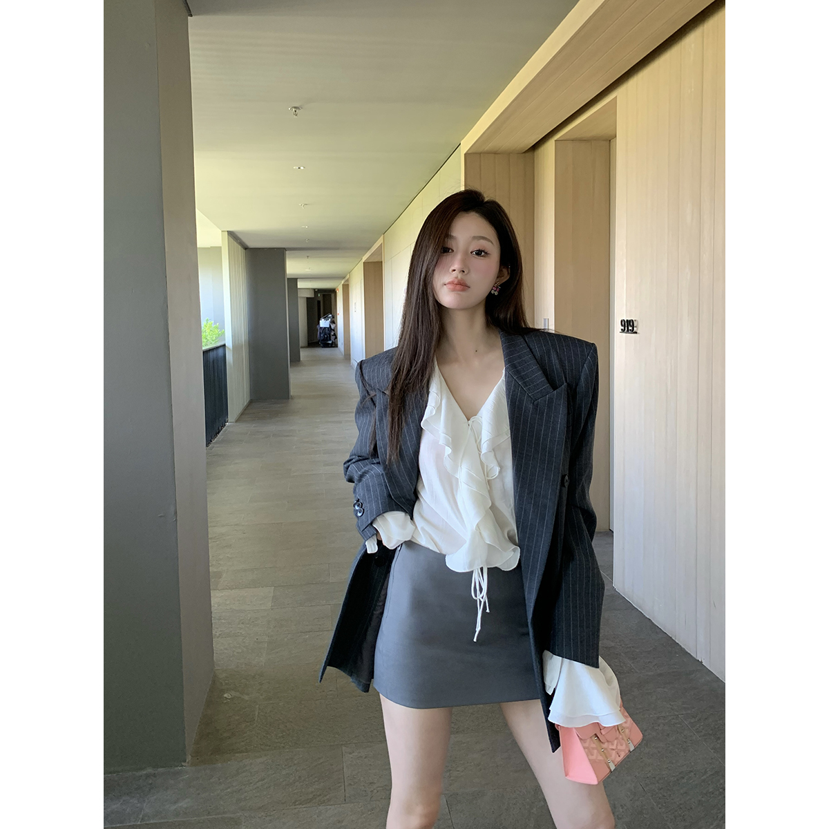 FORNI 80S.剧场版 高阶羊毛竖条纹西装休闲经典气质风西服