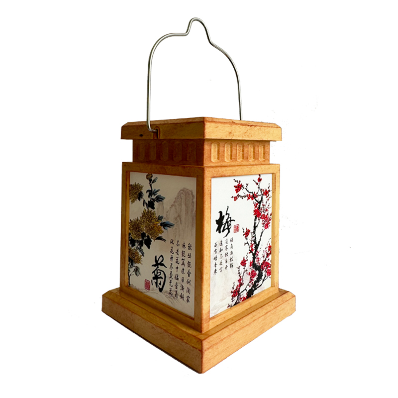 水墨画梅兰竹菊防水宫灯中式庭院烛光灯花园别墅装饰景观户外复古