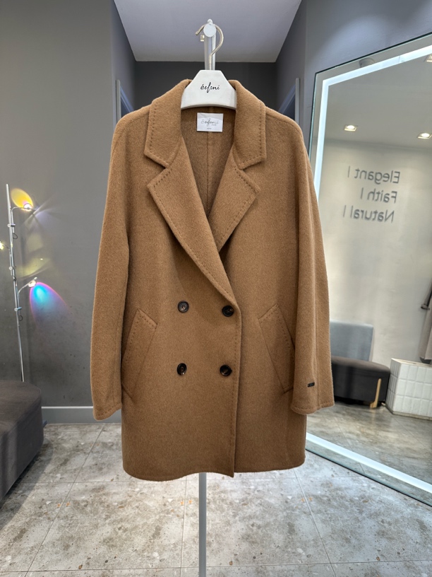 专柜2024冬款暮秋驼骆驼绒大衣1FA370253G