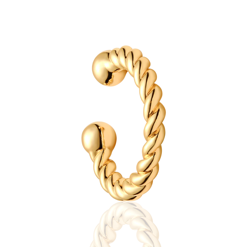 fettero 铜合金耳饰 【单个粗绳耳夹】高定设计无耳洞小众耳骨夹