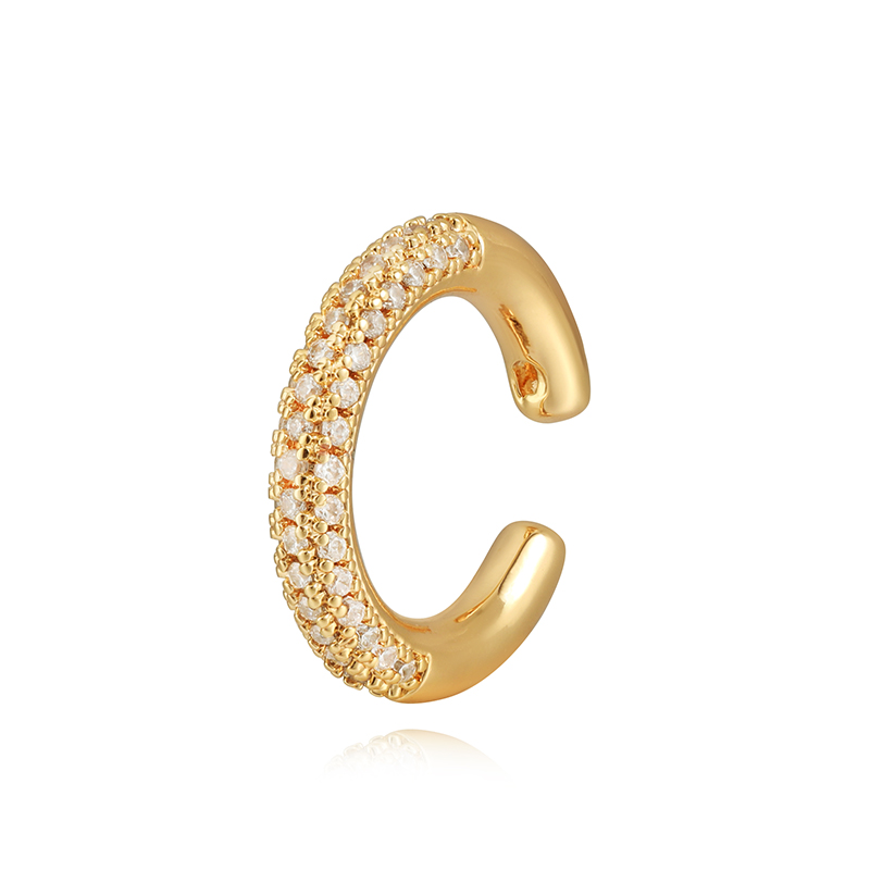 fettero 铜合金耳饰 【金色单个半圈微镶耳夹】