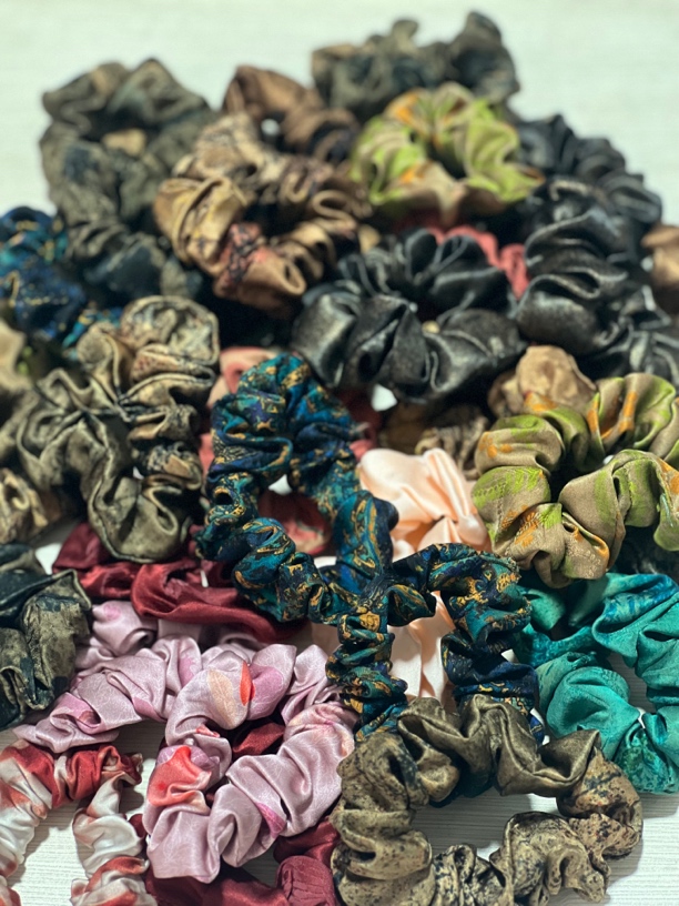 桑蚕丝发圈头绳花色随机发（5个一组）