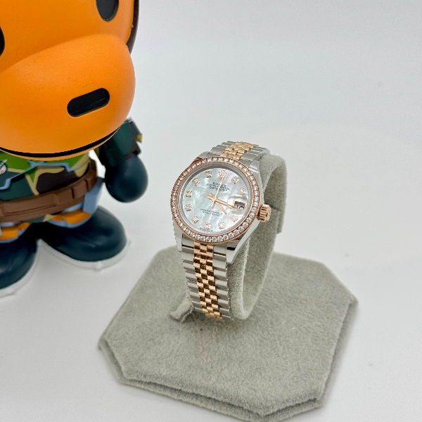 99新 Rolex/劳力士 279381rbr白贝母钻刻间金女装日志28MM/22年