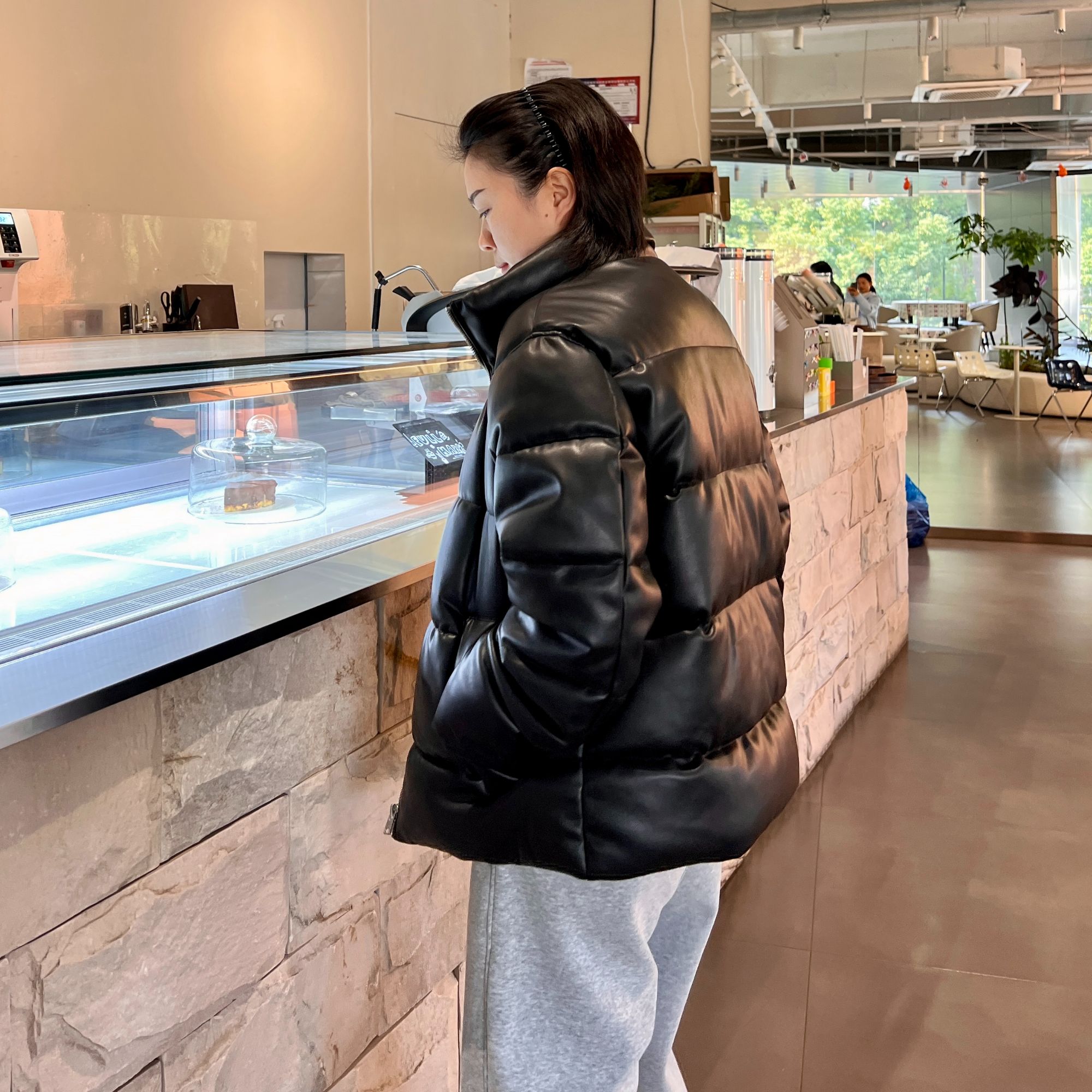 男士保暖棉衣加厚pu皮棉服外套时尚潮流棉袄简约皮衣冬季防风外套