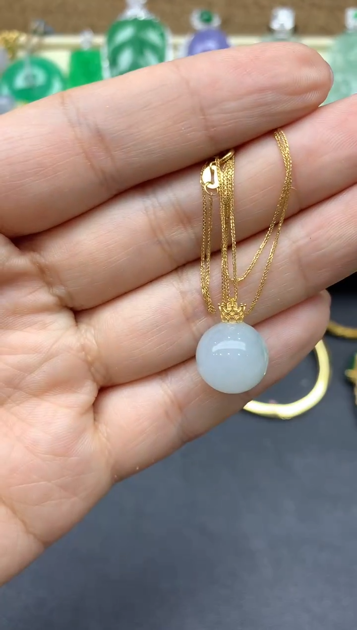 【闪购商品】翡翠颈饰18K金镶嵌360-中国好珍宝