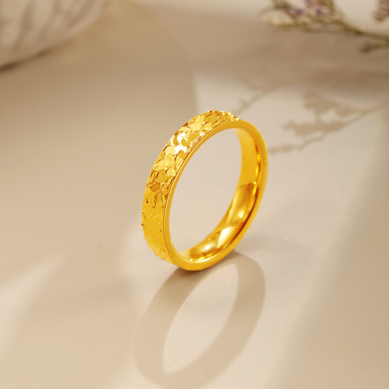 OULLEN 铜合金戒指 新款网红经典爆款戒指女士简约百搭不掉色戒指