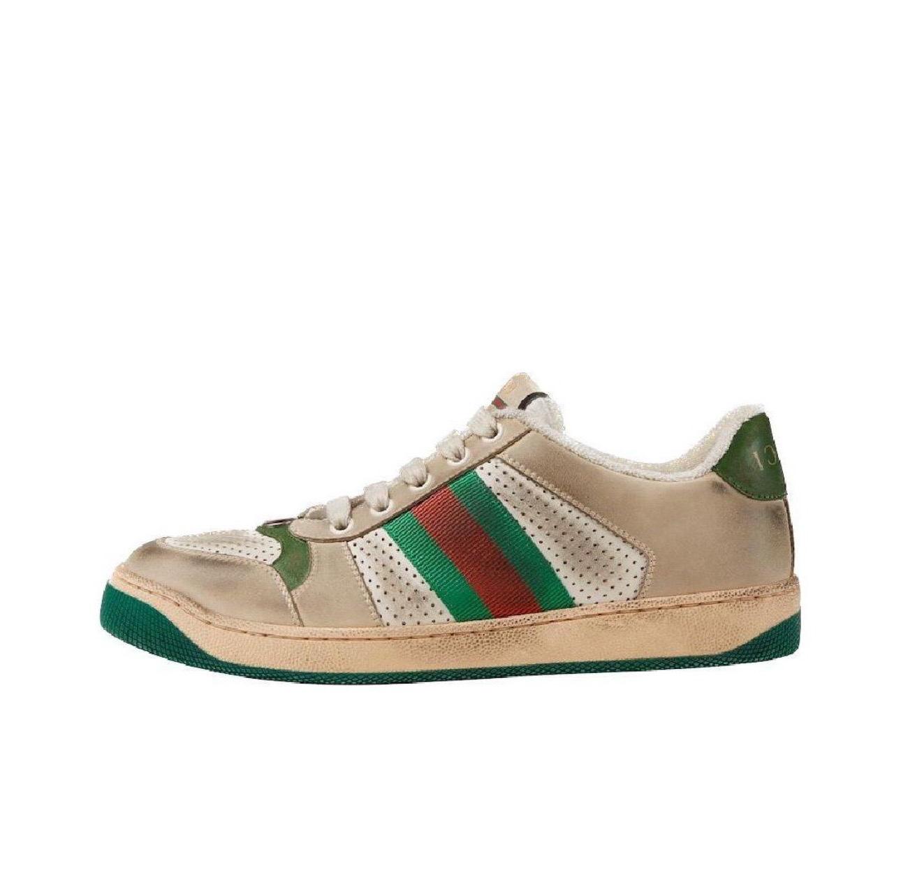未使用 GUCCI/古驰 时尚休闲百搭透气网眼经典绿色脏脏鞋