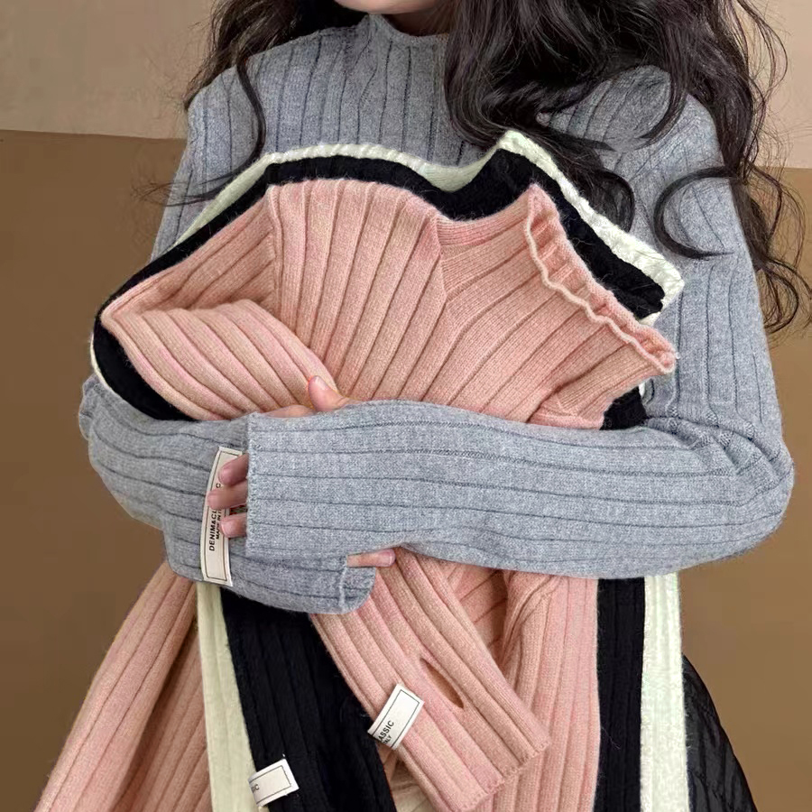 女童毛衣秋冬款2025新款中小儿童半高领针织衫上衣套头打底衫洋气