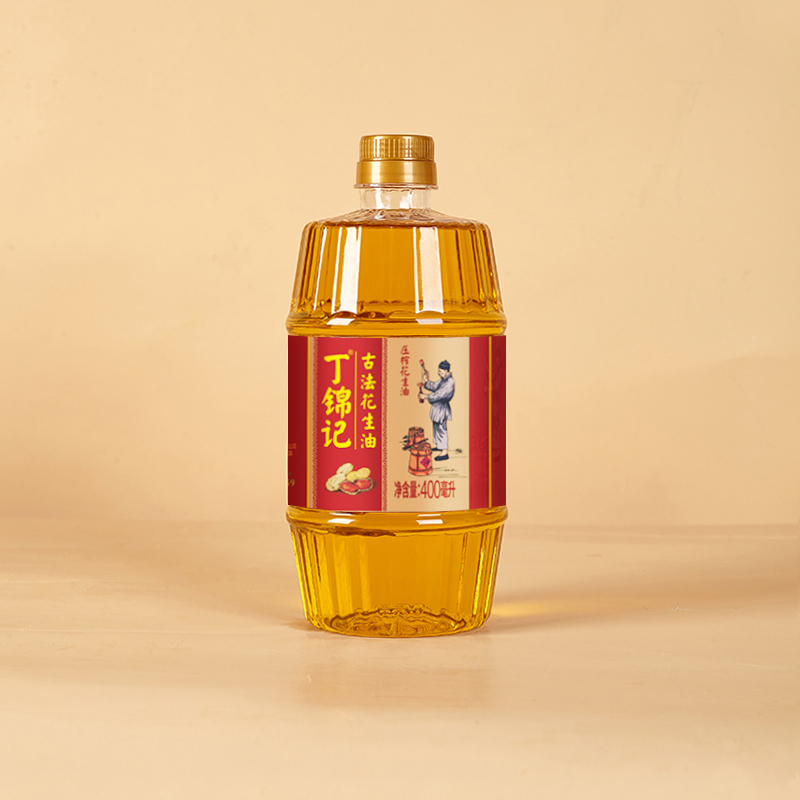 丁锦记古法一级花生油400毫升0.7斤传统压榨小榨工艺纯正纯花生油