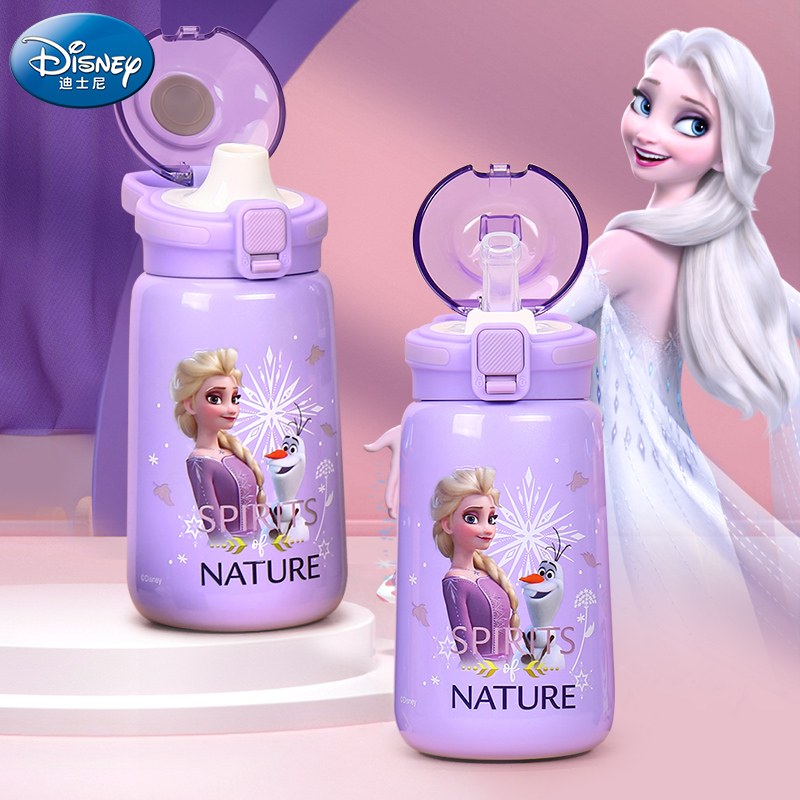 迪士尼儿童保温吸管杯女生高颜值食品级316女孩上学宝宝直饮水壶