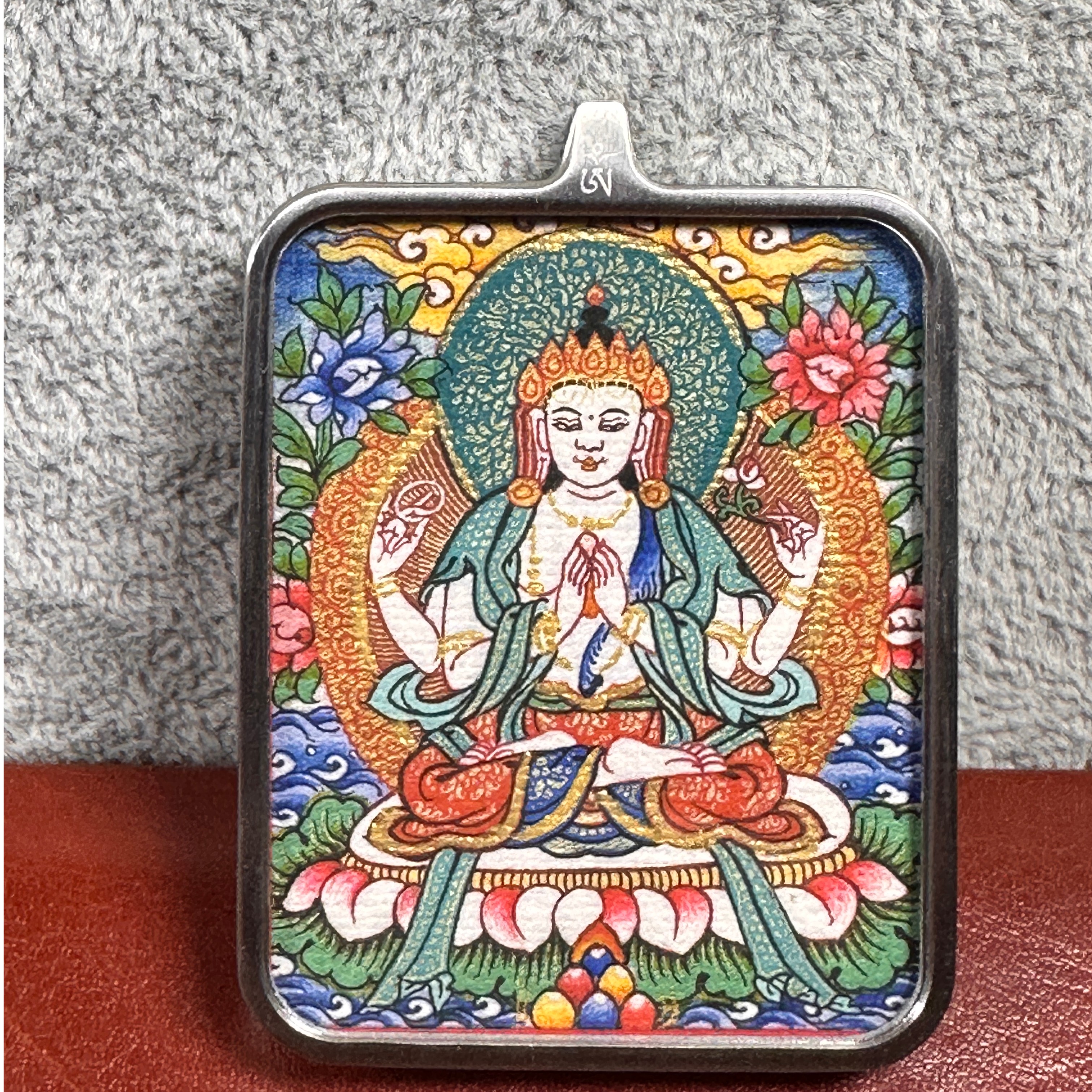  鼠 四臂 热贡   画风   唐卡 藏族   文化 钛钢    壳子        