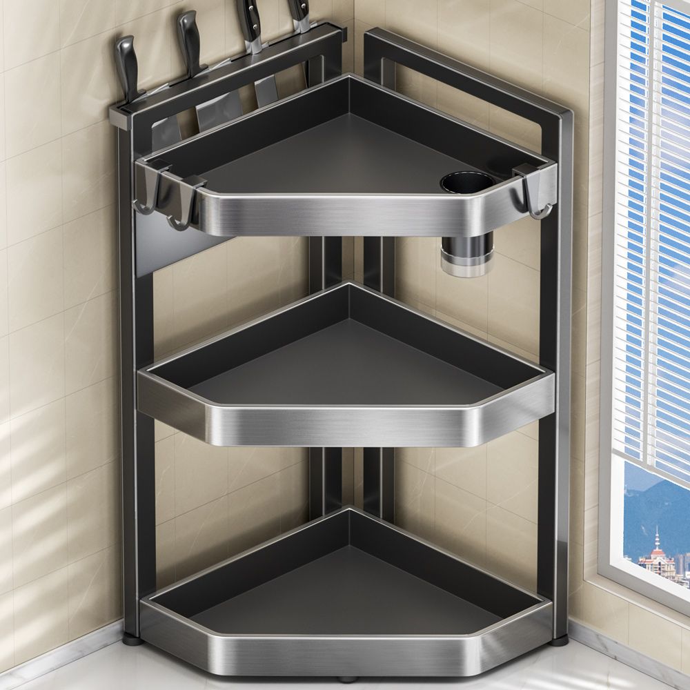 厨房转加厚角置物架半圆墙角三角置物架墙角酱油醋调料瓶收纳架子