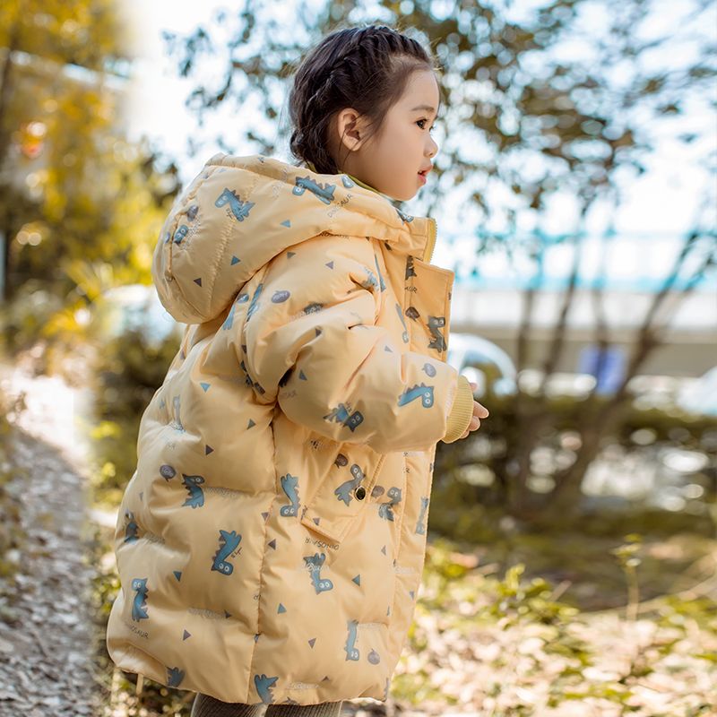 新品巴拉巴拉儿童男女童洋气宝宝白鸭绒外套2023新款中长款外套儿