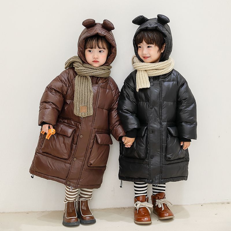 新品巴拉巴拉儿童免洗羽绒服男女童新款中小童过膝中长款洋气加厚