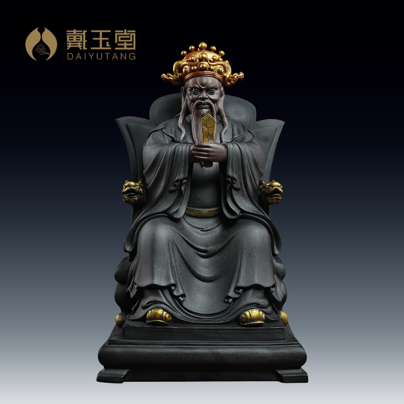 戴玉堂陶瓷摆件《五台山龙五爷财/神》广济龙/王财/神/爷瓷雕摆件