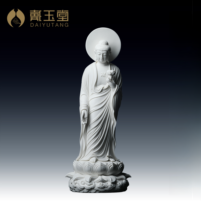 戴玉堂 陶瓷摆件《 阿/弥/陀站像》玄关大型 装饰工艺品