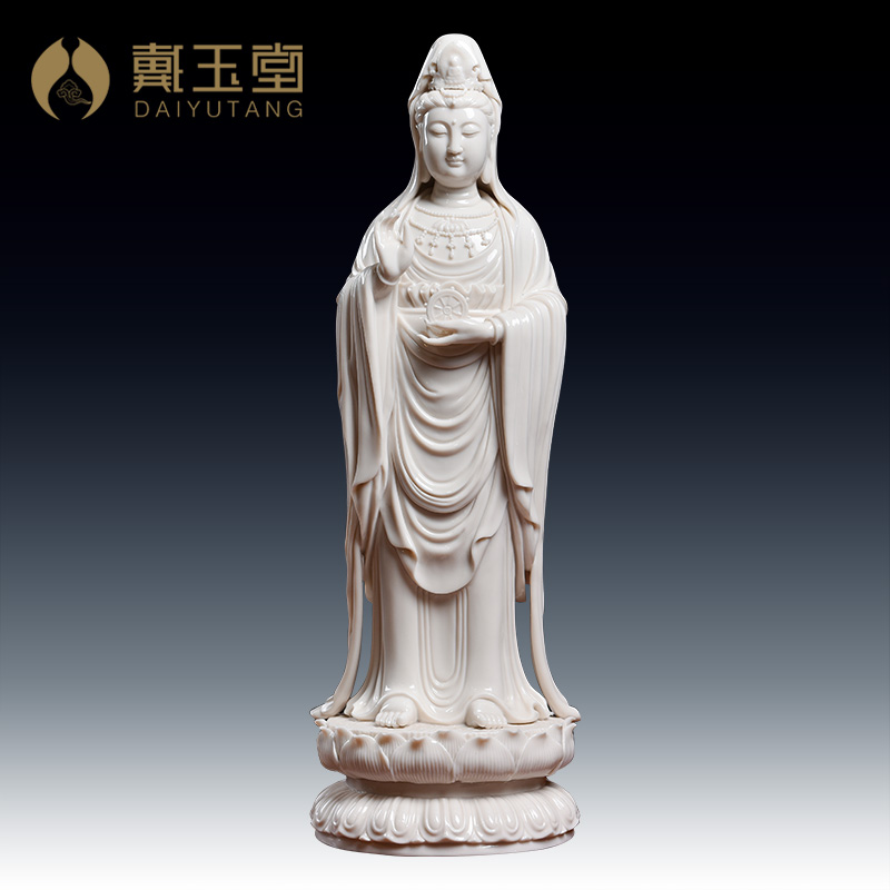 戴玉堂《南海观/音》普陀山同款德化白瓷观音桌面摆件 装饰工艺品