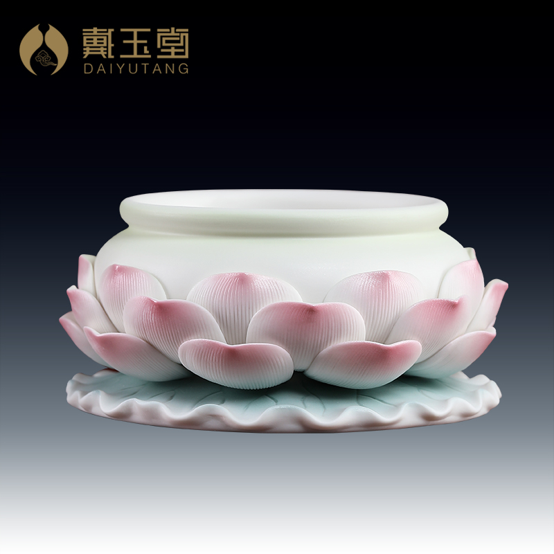 戴玉堂《莲花香炉》德化陶瓷 家用大小号线香香炉禅意家居装饰摆件