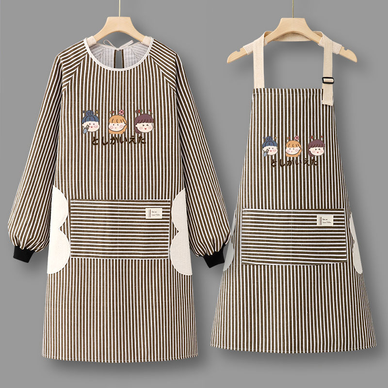 新疆包邮新款棉罩衣可擦手围裙厨房家用透气围腰韩版洋气男女工作