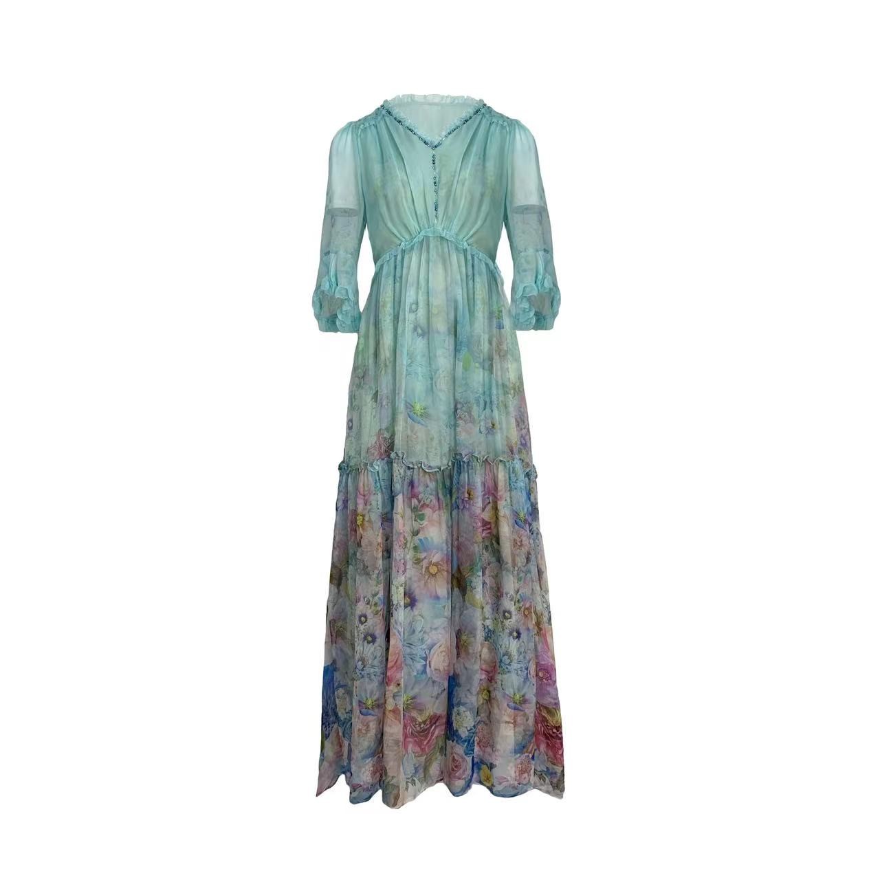 【2024-文文】重磅100桑蚕丝连衣裙Q2271L