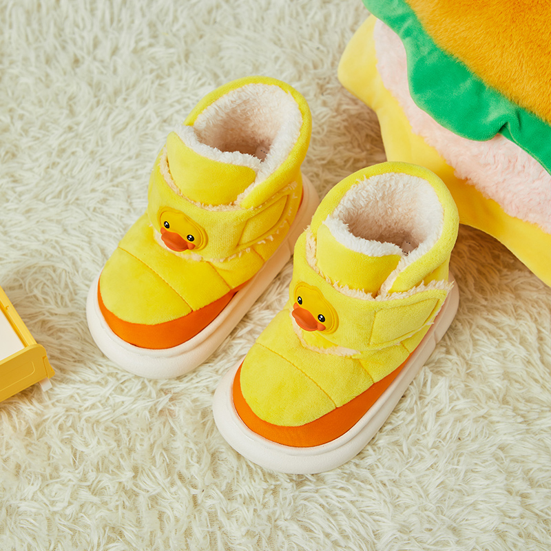 B.Duck小黄鸭童鞋儿童棉鞋2025新款冬季男女童加绒保暖宝宝雪地靴