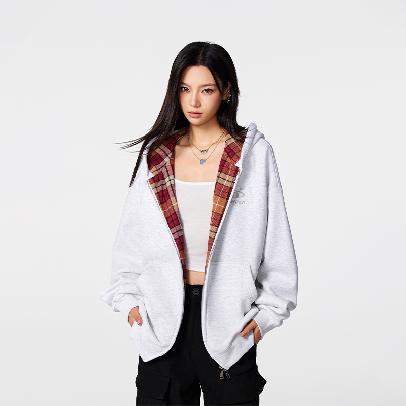 【Achock官方店】logo刺绣美式连帽卫衣男女潮牌高街重磅拉链开衫