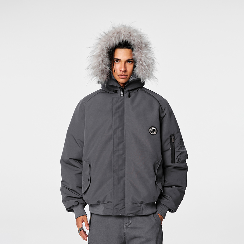 【Achock官方店】毛茸茸连帽棉服男女秋冬新品美式复古加厚派克外套