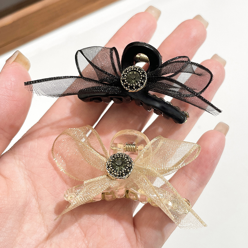 蝴蝶结网纱小号抓夹刘海夹女夏季发夹发卡夹子头饰网红2023年新款