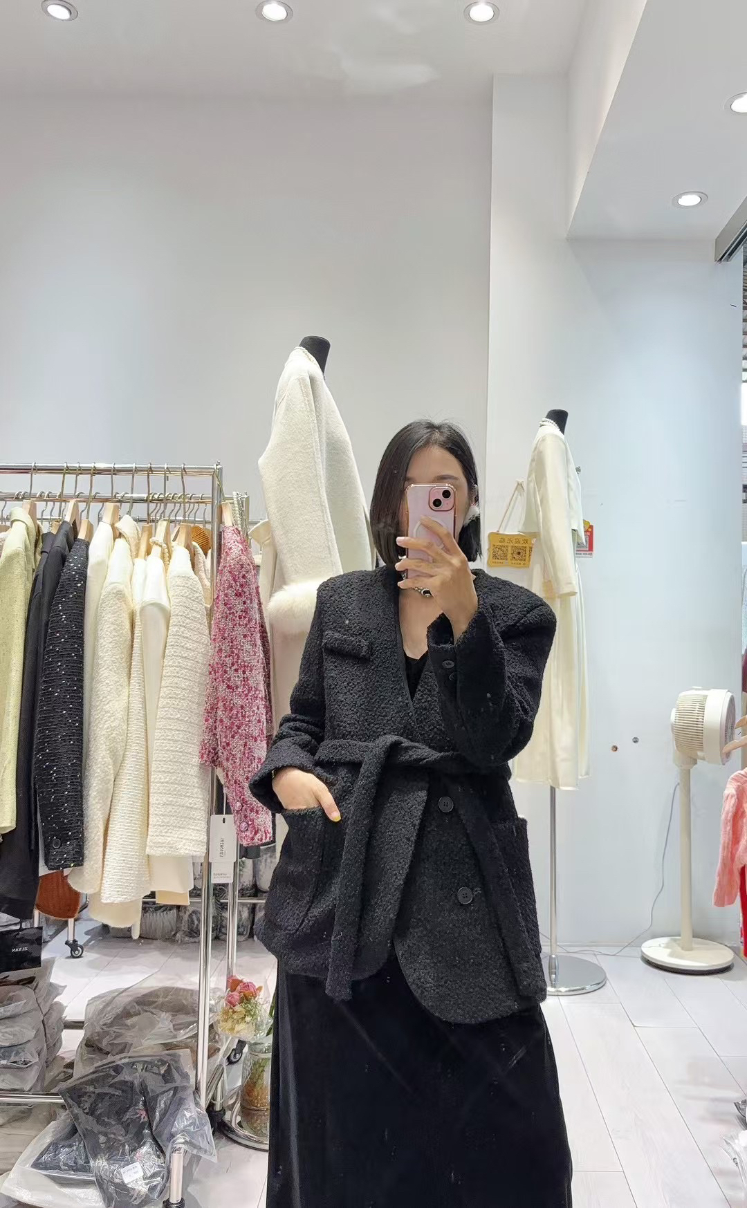 小香风V领双排扣西装女秋季宽松百搭高级感外套