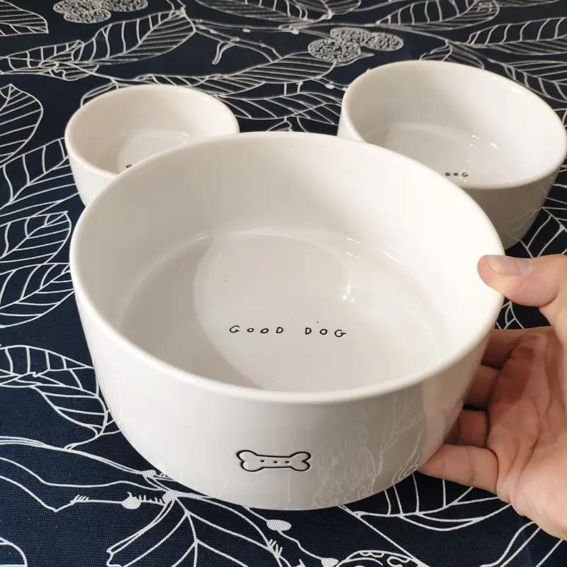 陶瓷狗碗狗粮食盆猫咪碗喝水碗超大特大号中大型犬吃饭碗防打不翻