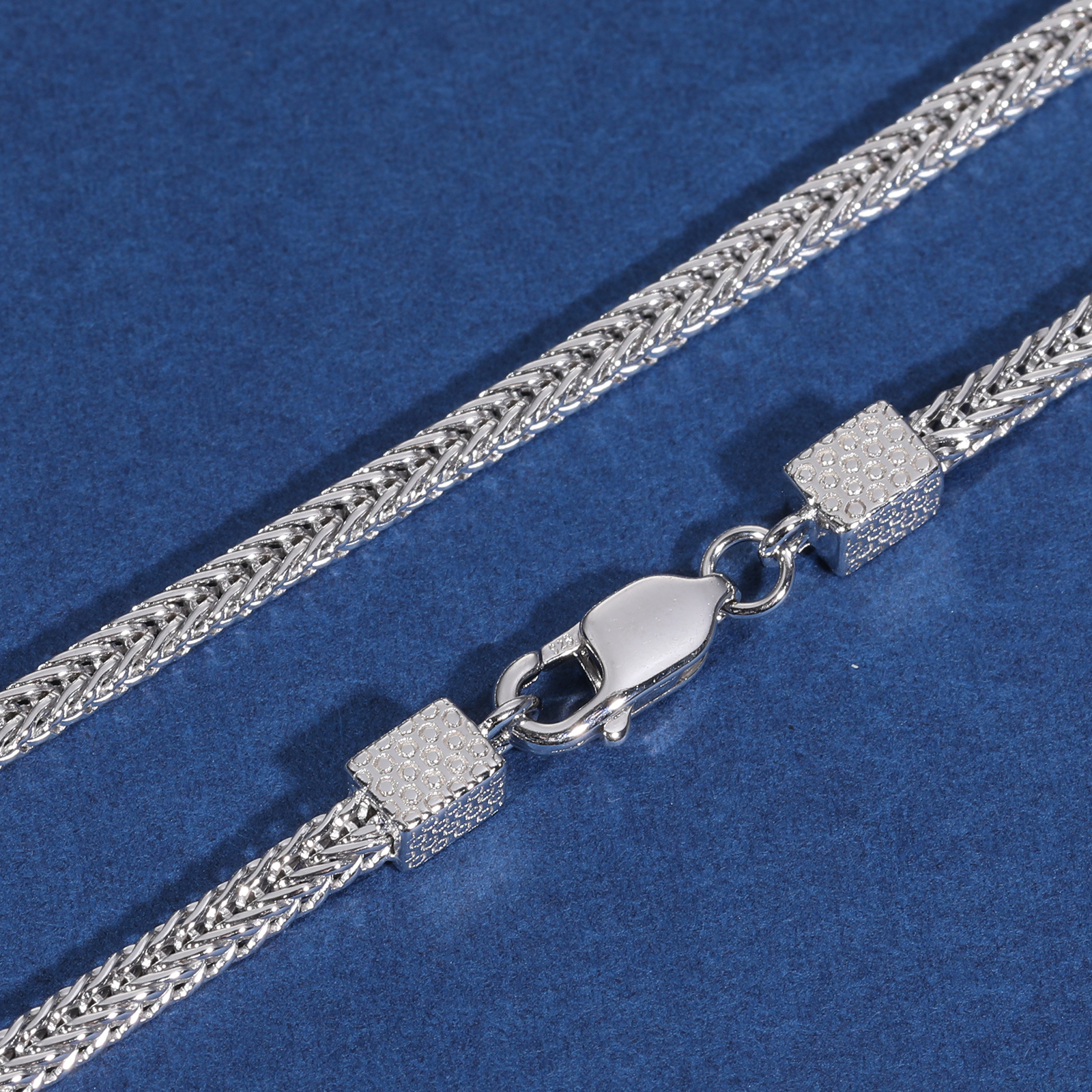 链子925银 S925银四方链蛇骨链小众个性项链