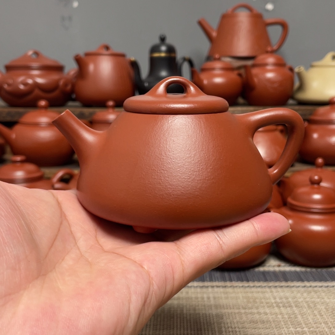 子冶石瓢（200容量）-赵庄朱泥-全手工紫砂壶-孤品处理 全品发货