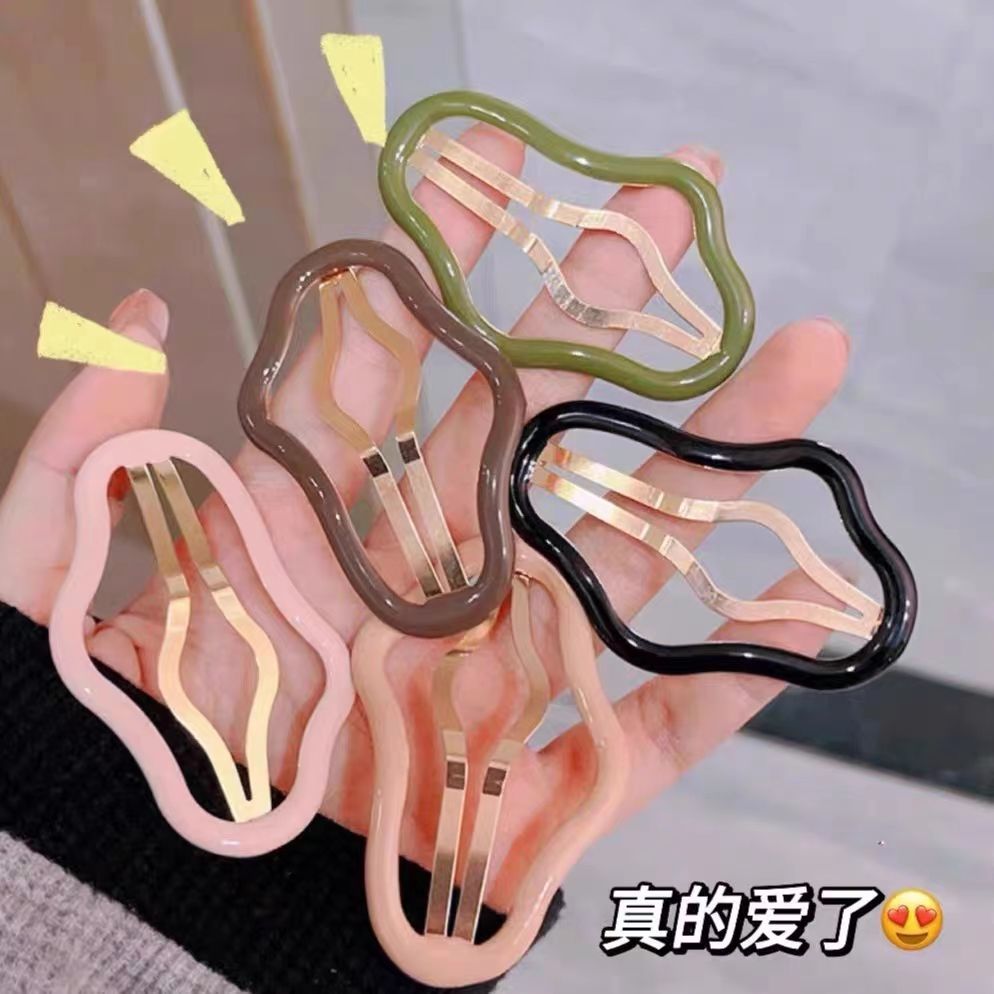 可爱镂空卷发碎发夹子刘海一字侧边网红发夹头饰发夹卡子女后脑勺