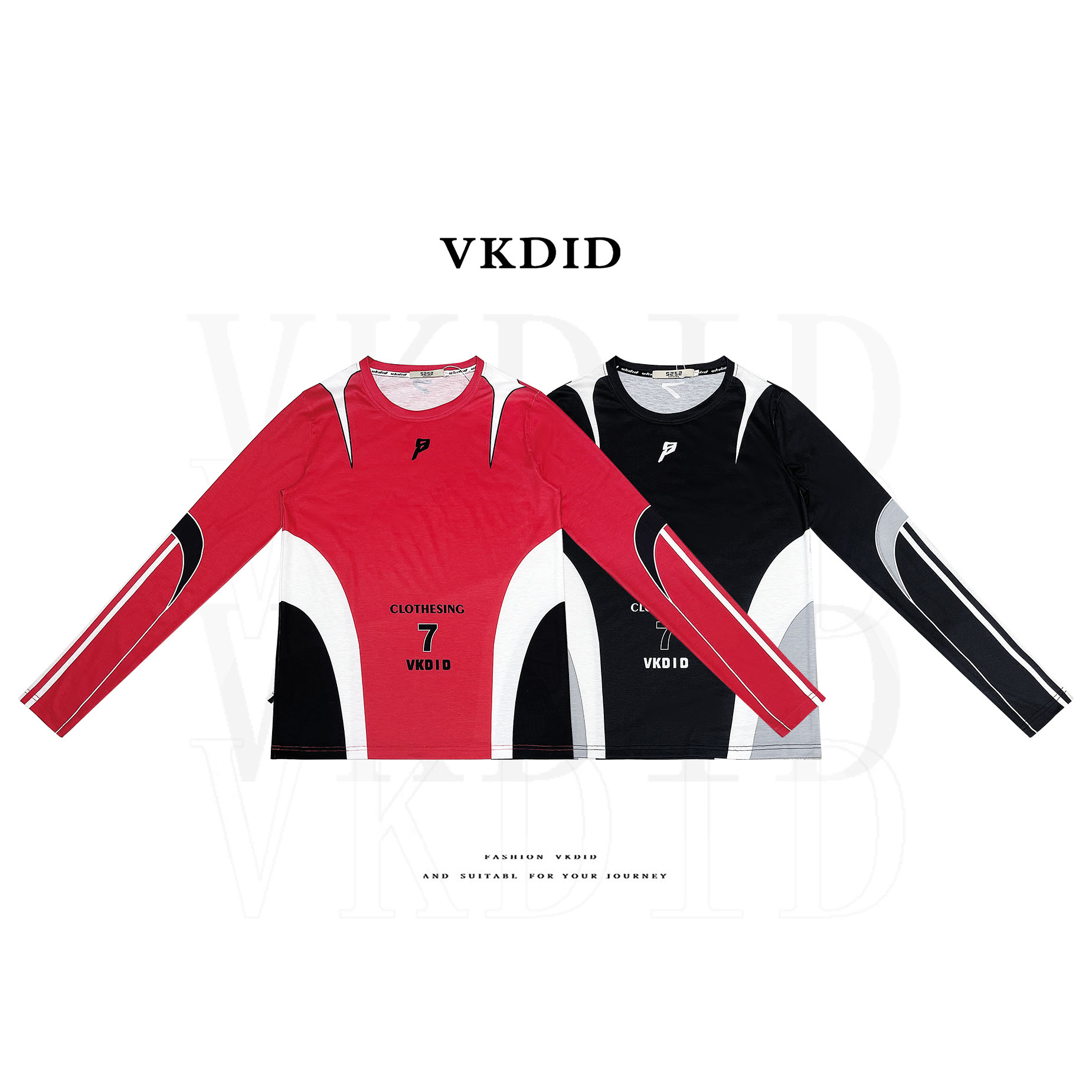 VKDID秋冬上新时尚ins宽松圆领套头薄款韩版女款长袖棉T恤打底衫