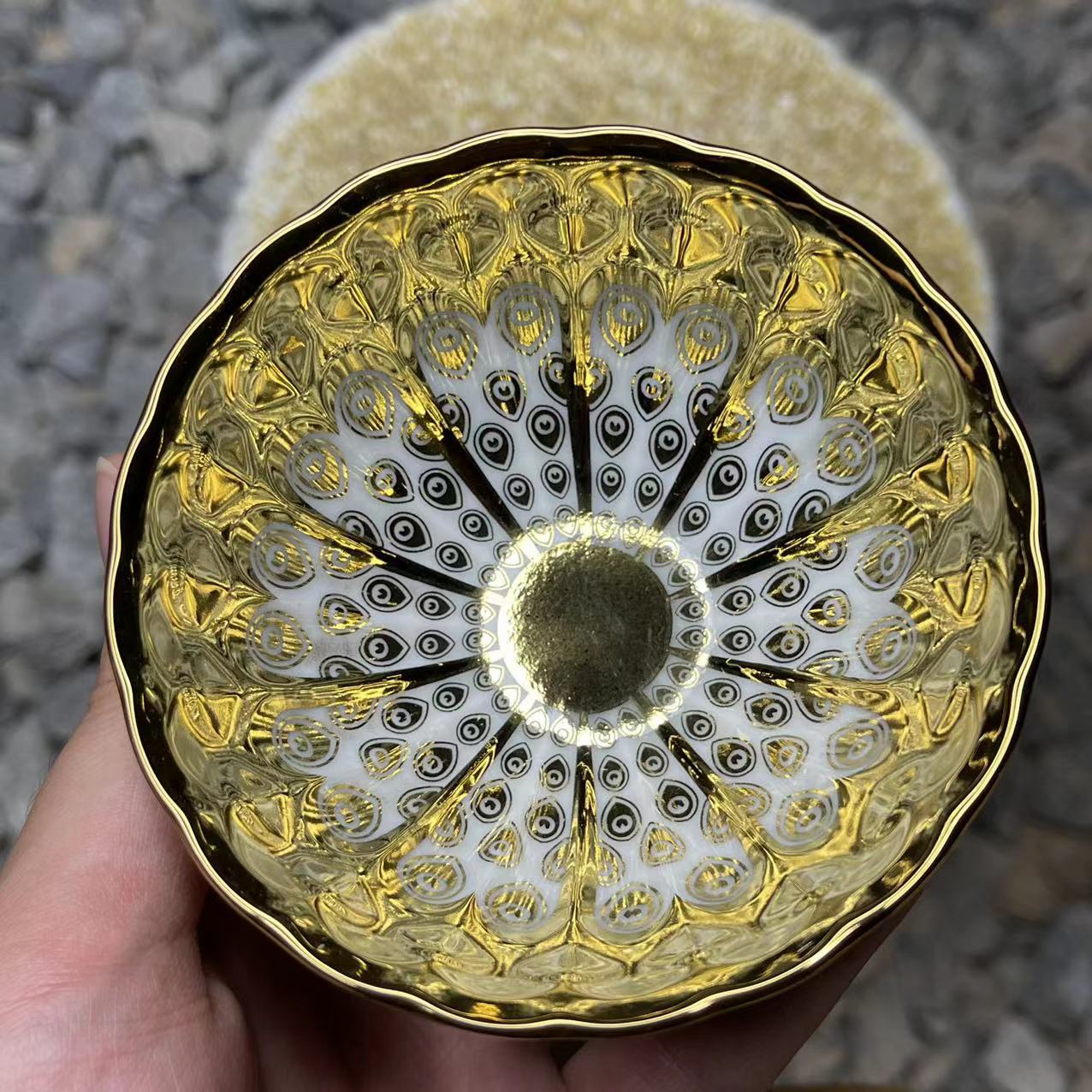 【金玉满堂裸杯 精美无暇 茶器 茶杯 主人杯 