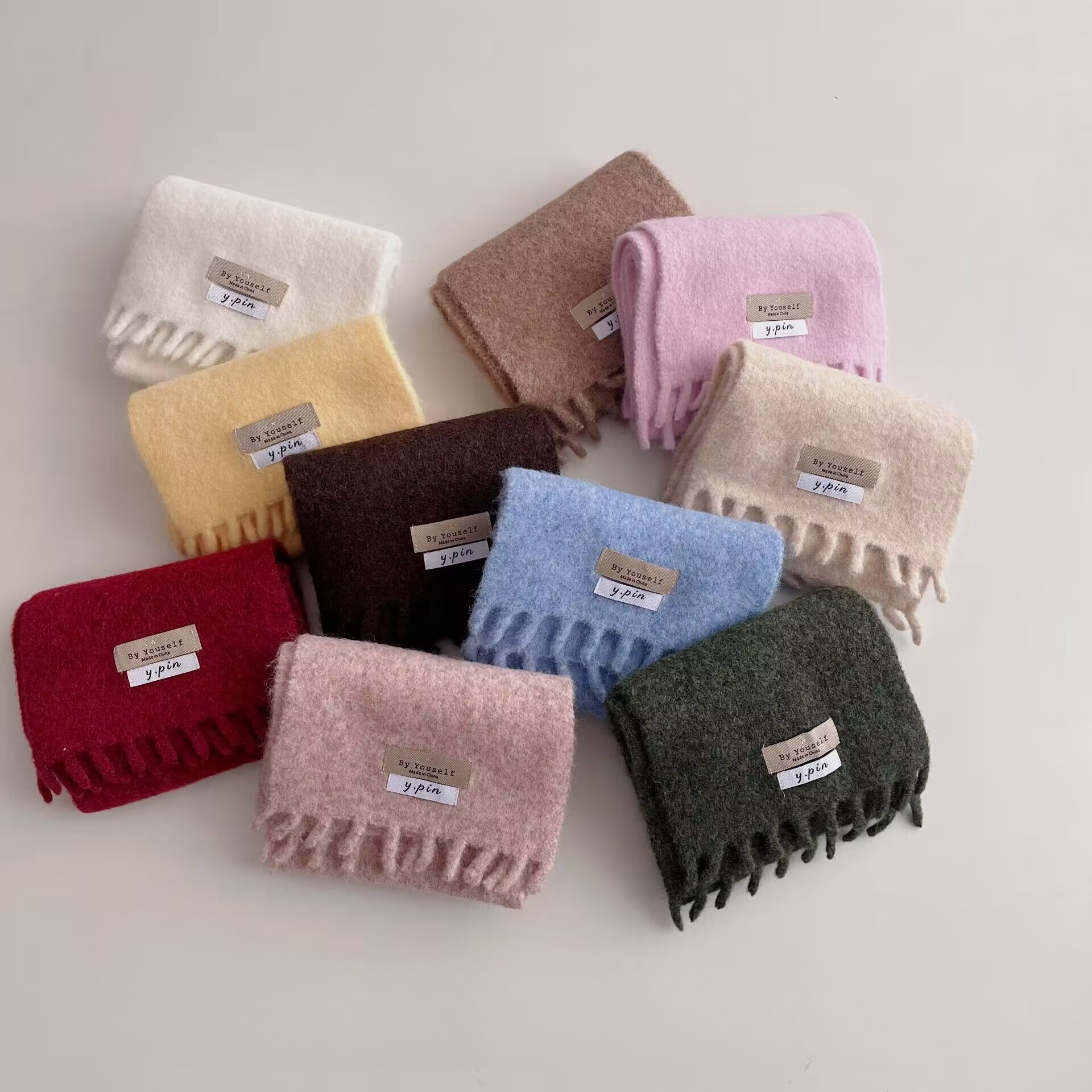 韩系儿童围巾冬季流苏加厚防风保暖宝宝围脖百搭男女童针织围巾冬