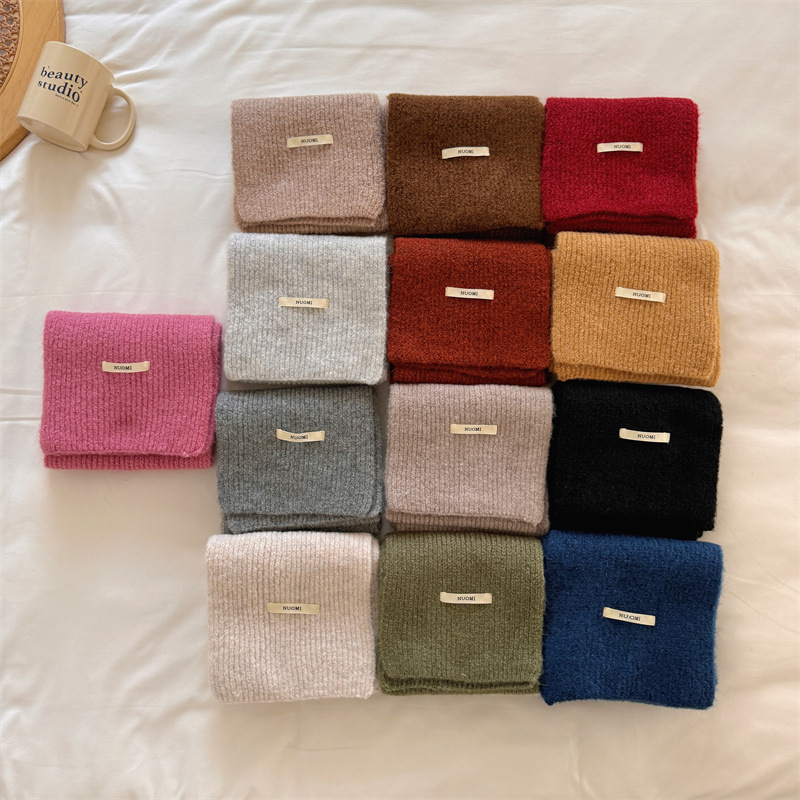 韩系儿童围巾冬季保暖新款针织围脖男韩版百搭纯色围巾女孩围巾冬