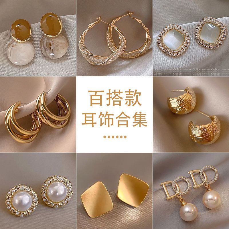 合金耳饰 s925银针几何金属高级感耳环2023年新款潮独特小众设计
