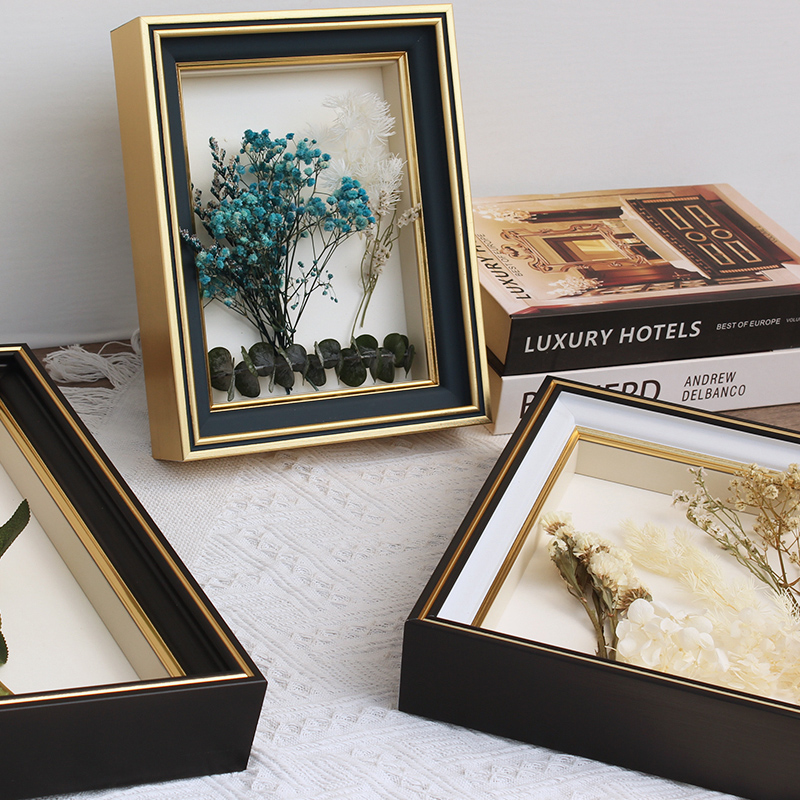 立体中空标本摇钱发财树相框摆台蝴蝶diy手工粘土干花展示硬币画