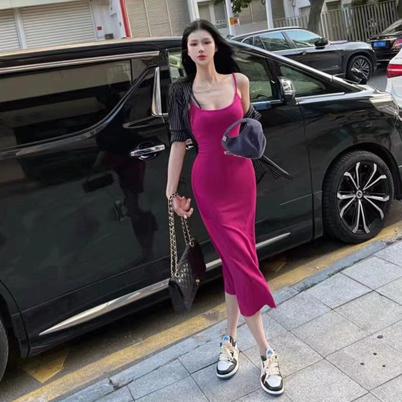 连衣裙气质长裙性感夏季修身时尚法式收腰包臀名媛设计感礼服裙子