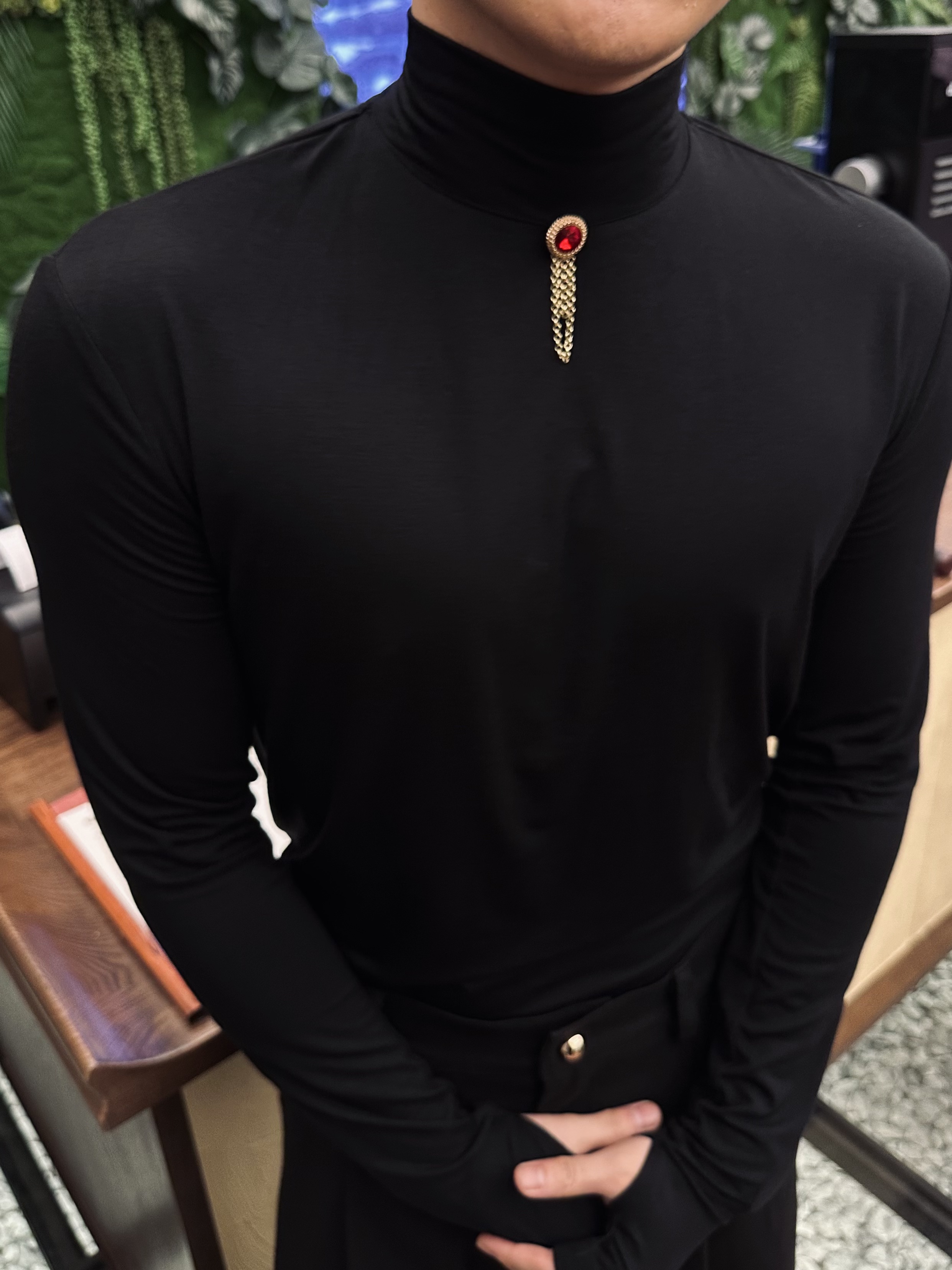 【FANG BH】男士吊坠设计款气质时尚轻奢显形半高领长袖打底