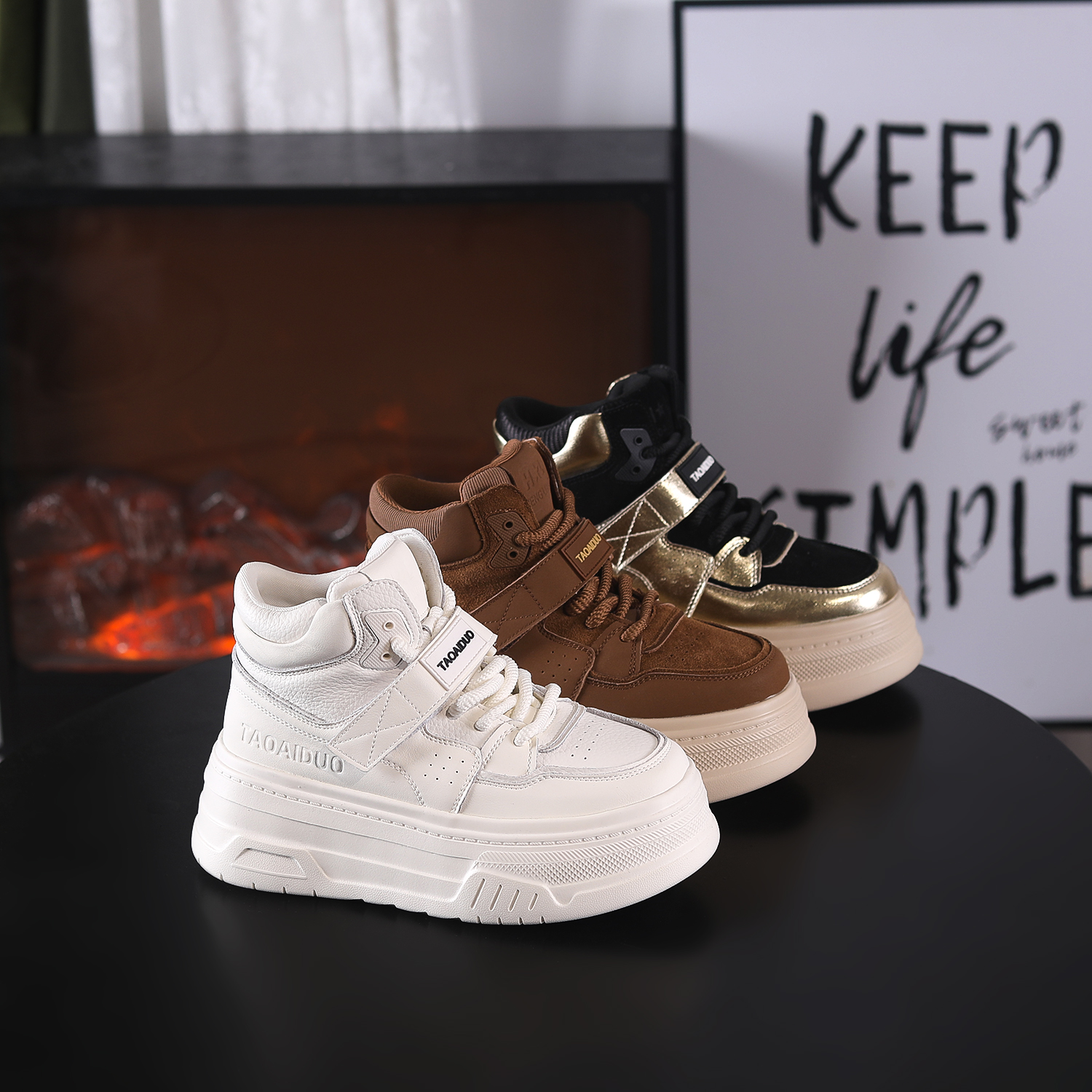 【阿布推荐●GDO高邦】增高6cm时尚厚底增高百搭女士休闲鞋 758-1