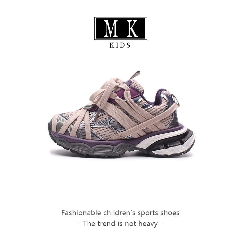 真皮儿童老爹鞋2025年春秋新款韩版巴黎家3XL蜘蛛鞋男女童运动鞋