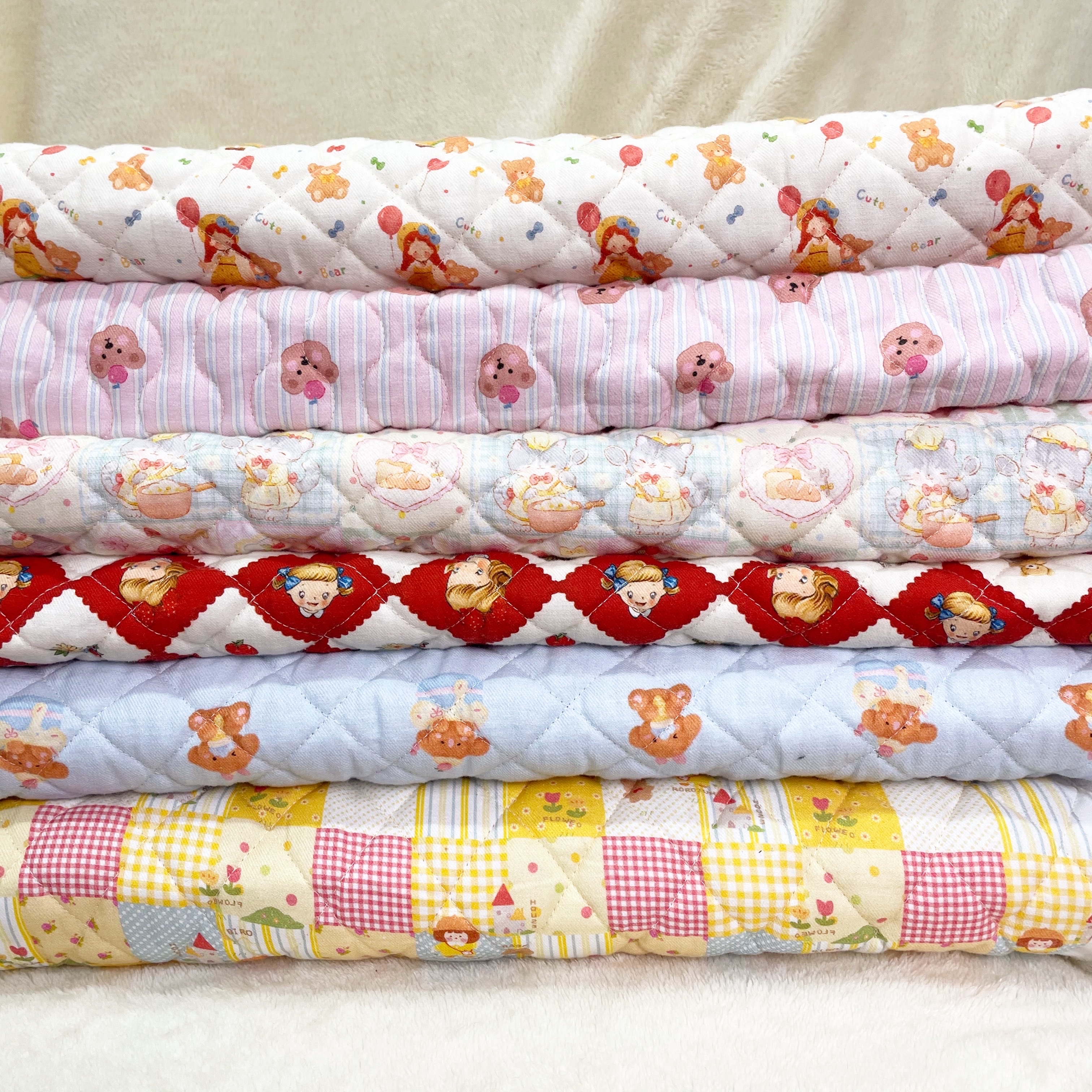 外贸保暖夹棉绗缝布料DIY手工衣服棉衣马甲被套全棉棉袄面料