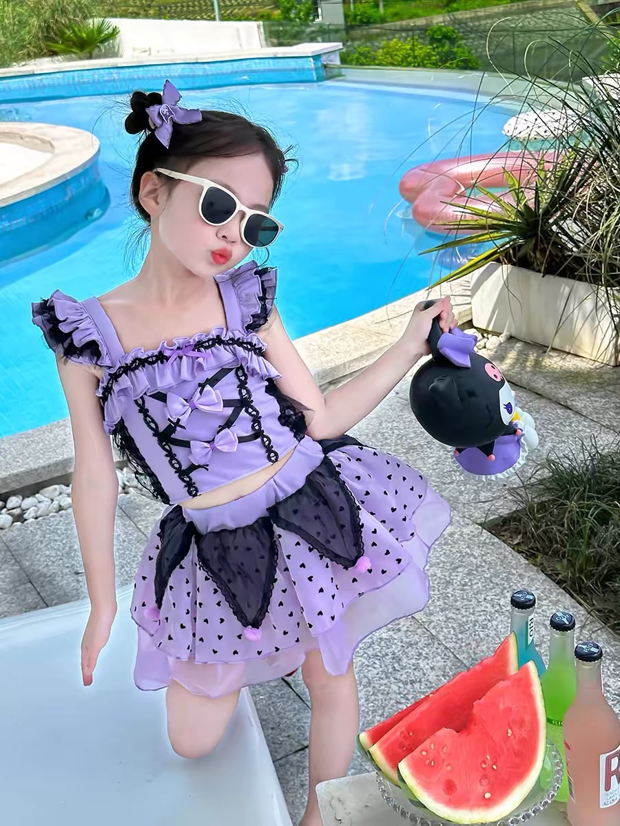 女童泳衣新款夏季2026小女孩分体宝宝游泳泳装儿童库洛米泳衣套装