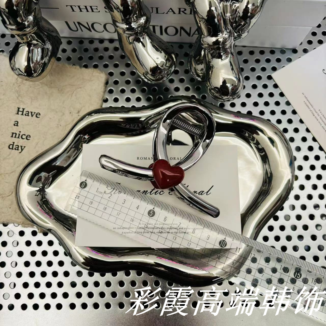 红色爱心半抓夹232