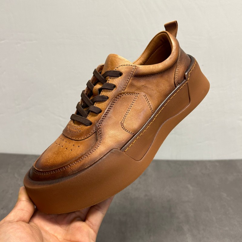 断码鞋男真皮复古休闲鞋男