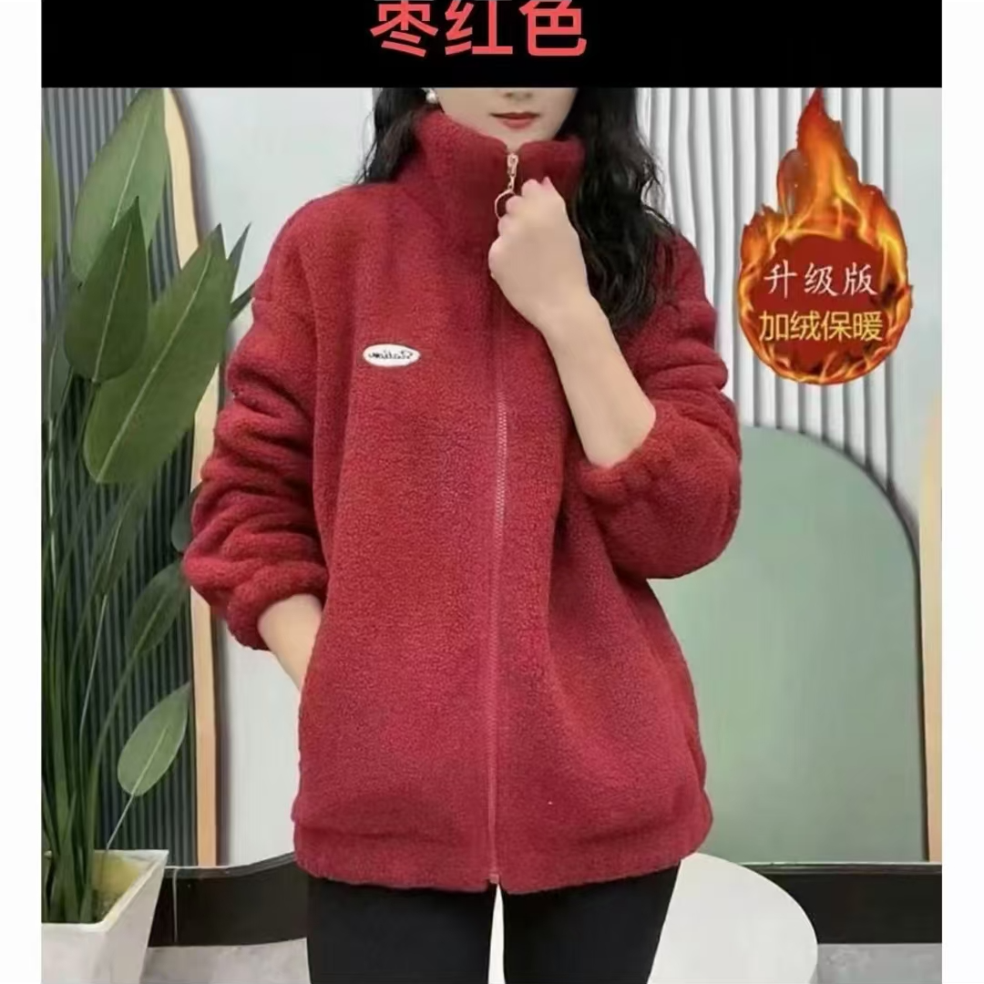 卓迪【加绒加厚】a4时尚颗粒绒加 绒棉衣厚外套