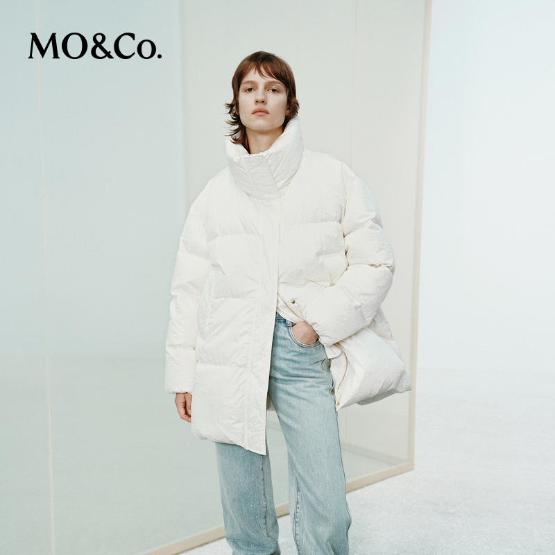 MOCO羽绒服RECTO设计师联名冬涂层光泽微皱MBD4EIN032