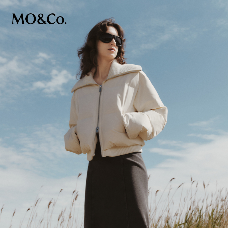 【鸭绒】MOCO秋大翻领双开头拉链短羽绒服MBC3EINK01